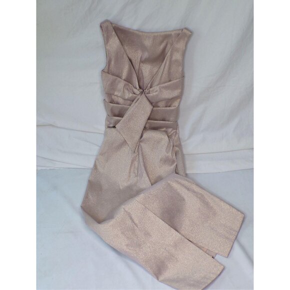 🆕TALBOT RUNHOF Sonet Midi Dress Metallic Cream 2 - Picture 11 of 12